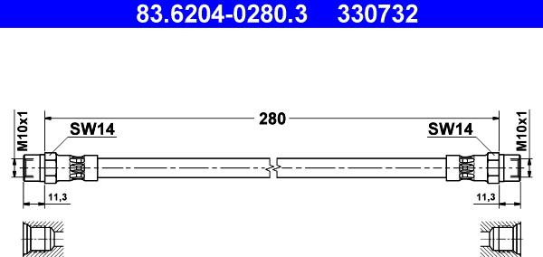 ATE 83.6204-0280.3 - Jarruletku inparts.fi