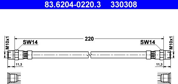 ATE 83.6204-0220.3 - Jarruletku inparts.fi