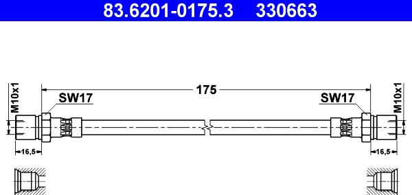 ATE 83.6201-0175.3 - Jarruletku inparts.fi