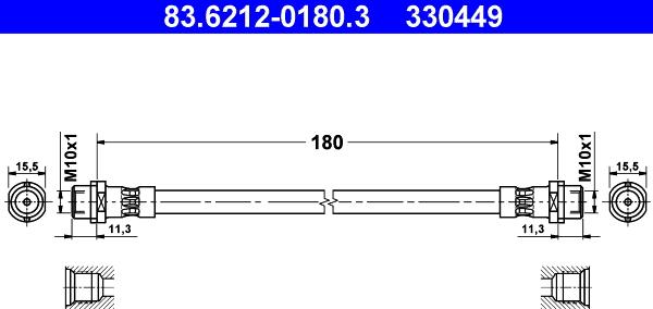 ATE 83.6212-0180.3 - Jarruletku inparts.fi