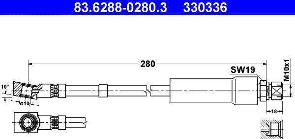 ATE 83.6288-0280.3 - Jarruletku inparts.fi