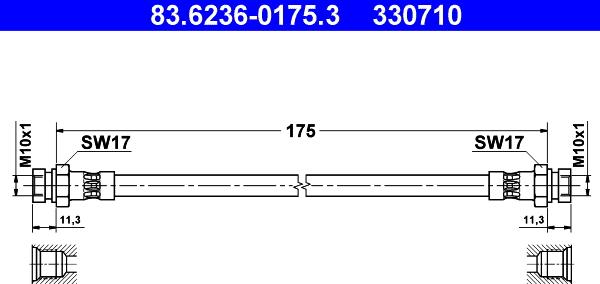 ATE 83.6236-0175.3 - Jarruletku inparts.fi