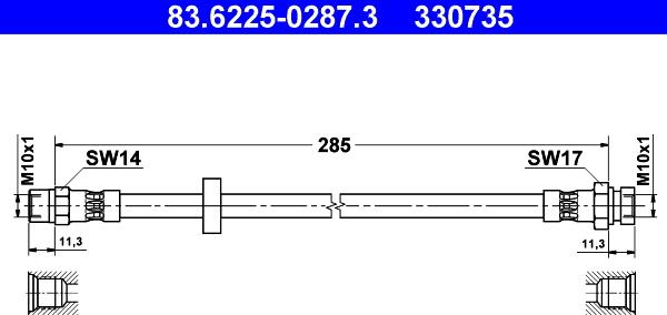 ATE 83.6225-0287.3 - Jarruletku inparts.fi