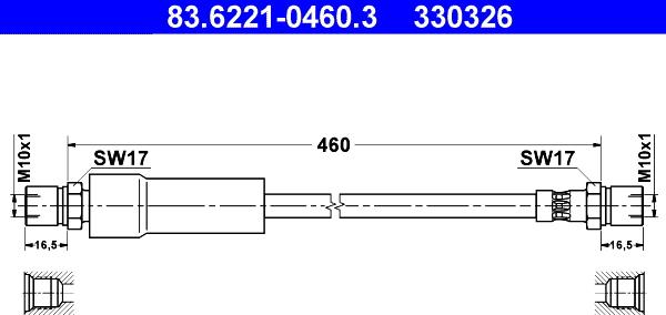 ATE 83.6221-0460.3 - Jarruletku inparts.fi