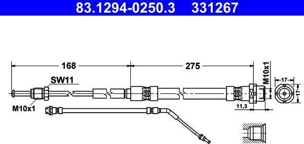 ATE 83.1294-0250.3 - Jarruletku inparts.fi