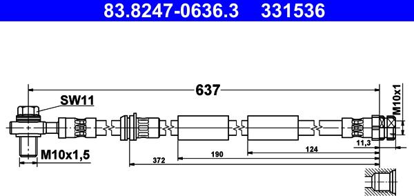 ATE 83.8247-0636.3 - Jarruletku inparts.fi