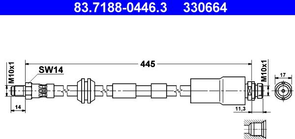 ATE 83.7188-0446.3 - Jarruletku inparts.fi