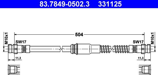 ATE 83.7849-0502.3 - Jarruletku inparts.fi