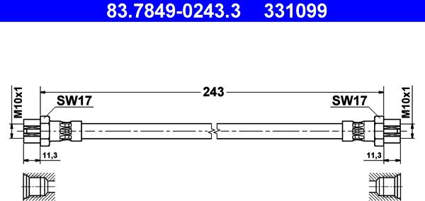 ATE 83.7849-0243.3 - Jarruletku inparts.fi