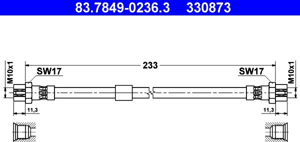 ATE 83.7849-0236.3 - Jarruletku inparts.fi