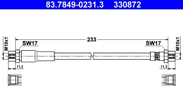 ATE 83.7849-0231.3 - Jarruletku inparts.fi