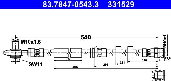 ATE 83.7847-0543.3 - Jarruletku inparts.fi