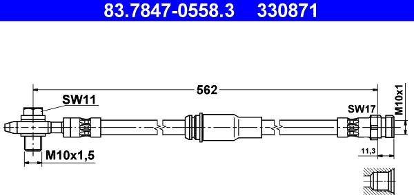 ATE 83.7847-0558.3 - Jarruletku inparts.fi