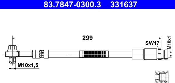 ATE 83.7847-0300.3 - Jarruletku inparts.fi