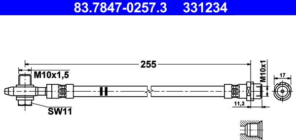 ATE 83.7847-0257.3 - Jarruletku inparts.fi