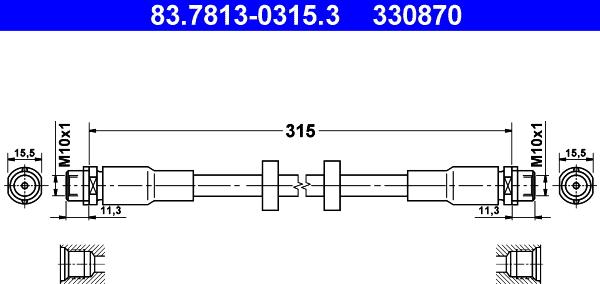 ATE 83.7813-0315.3 - Jarruletku inparts.fi