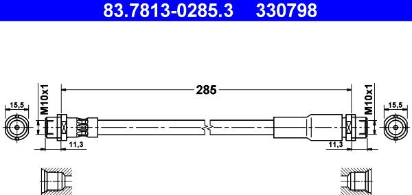 ATE 83.7813-0285.3 - Jarruletku inparts.fi