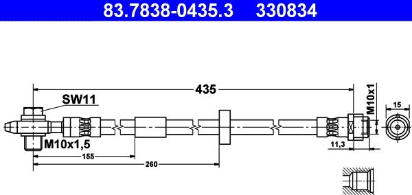 ATE 83.7838-0435.3 - Jarruletku inparts.fi