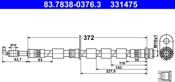 ATE 83.7838-0376.3 - Jarruletku inparts.fi