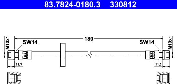 ATE 83.7824-0180.3 - Jarruletku inparts.fi