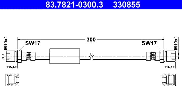 ATE 83.7821-0300.3 - Jarruletku inparts.fi