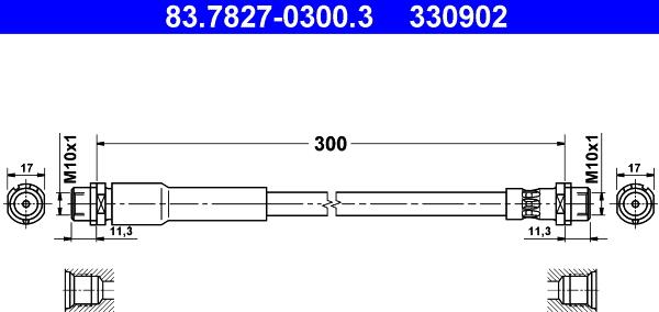 ATE 83.7827-0300.3 - Jarruletku inparts.fi