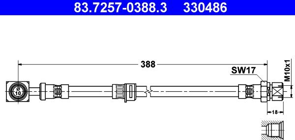 ATE 83.7257-0388.3 - Jarruletku inparts.fi