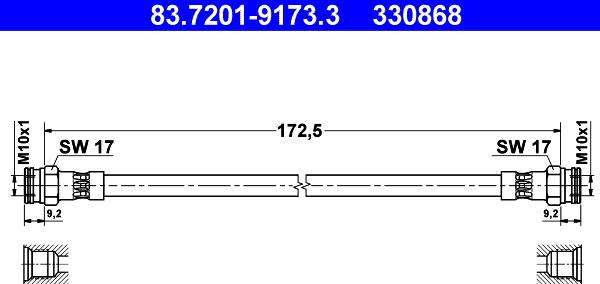 ATE 83.7201-9173.3 - Jarruletku inparts.fi