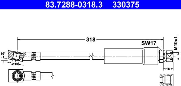 ATE 83.7288-0318.3 - Jarruletku inparts.fi