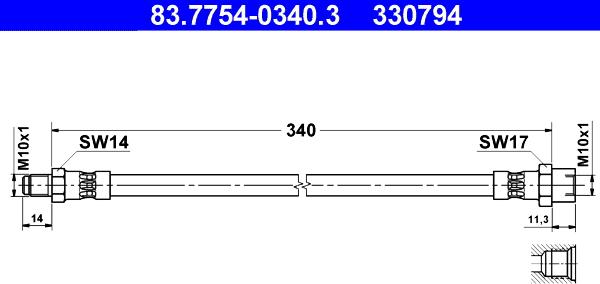 ATE 83.7754-0340.3 - Jarruletku inparts.fi