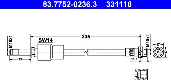 ATE 83.7752-0236.3 - Jarruletku inparts.fi