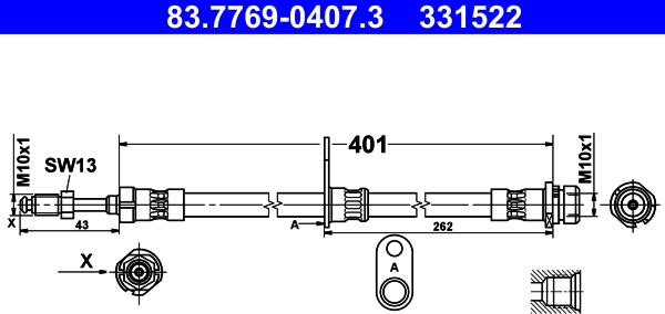 ATE 83.7769-0407.3 - Jarruletku inparts.fi