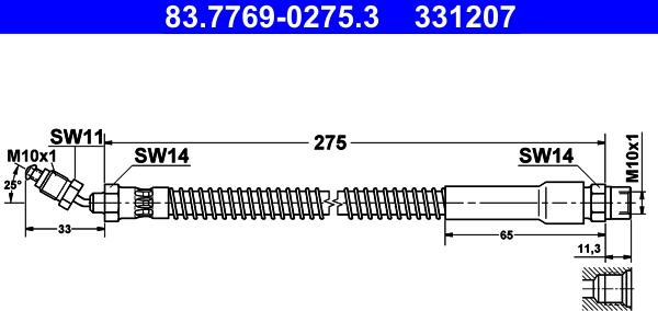 ATE 83.7769-0275.3 - Jarruletku inparts.fi