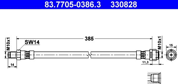 ATE 83.7705-0386.3 - Jarruletku inparts.fi