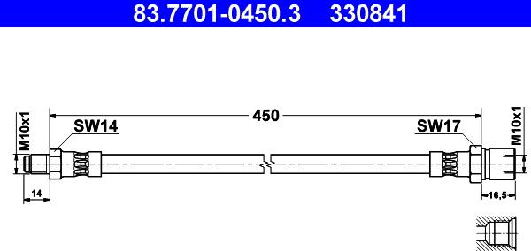 ATE 83.7701-0450.3 - Jarruletku inparts.fi