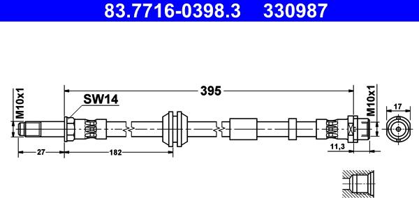 ATE 83.7716-0398.3 - Jarruletku inparts.fi