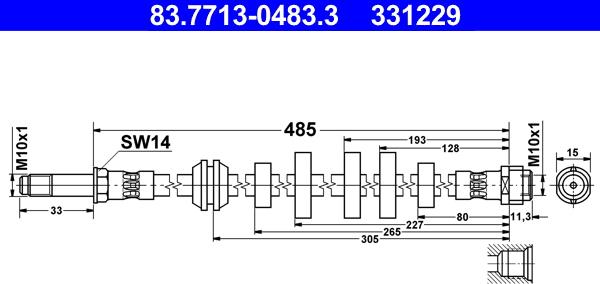 ATE 83.7713-0483.3 - Jarruletku inparts.fi