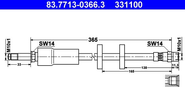 ATE 83.7713-0366.3 - Jarruletku inparts.fi