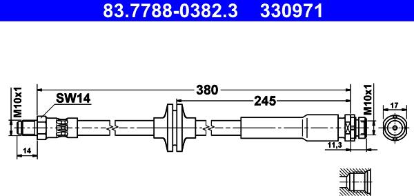 ATE 83.7788-0382.3 - Jarruletku inparts.fi