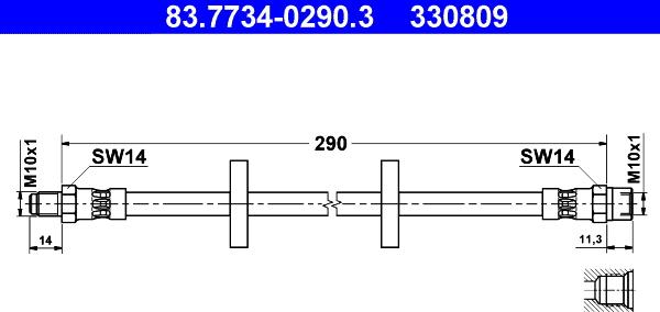 ATE 83.7734-0290.3 - Jarruletku inparts.fi