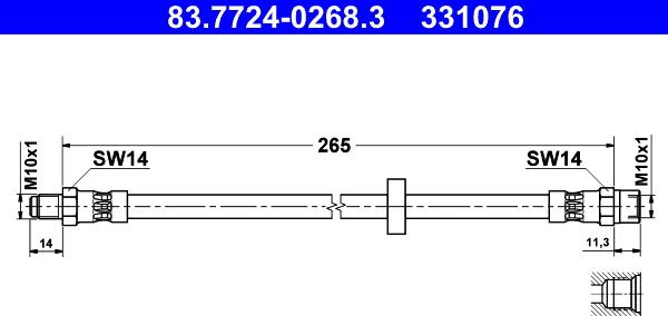 ATE 83.7724-0268.3 - Jarruletku inparts.fi