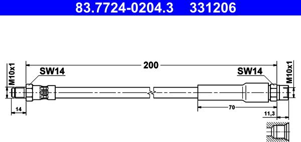 ATE 83.7724-0204.3 - Jarruletku inparts.fi