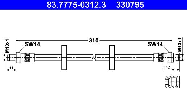 ATE 83.7775-0312.3 - Jarruletku inparts.fi