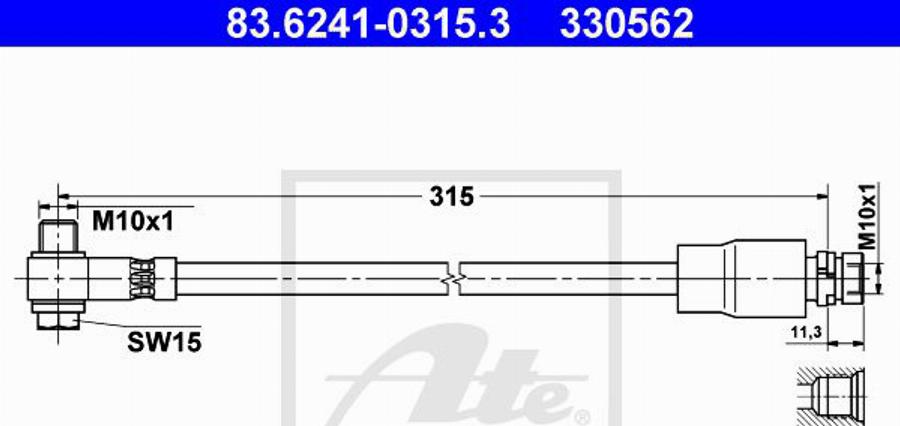 ATE 330562 - Jarruletku inparts.fi