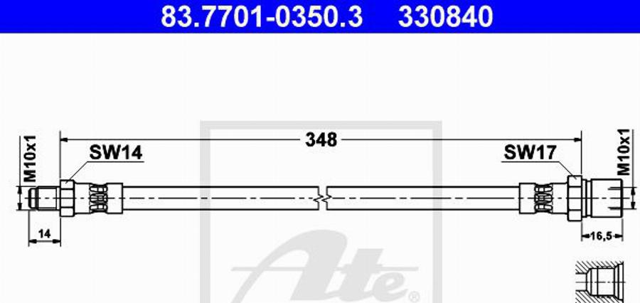 ATE 330840 - Jarruletku inparts.fi