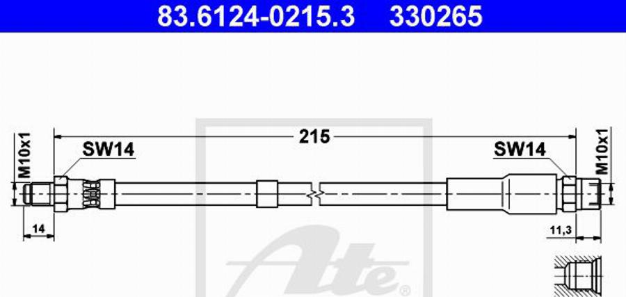 ATE 330265 - Jarruletku inparts.fi