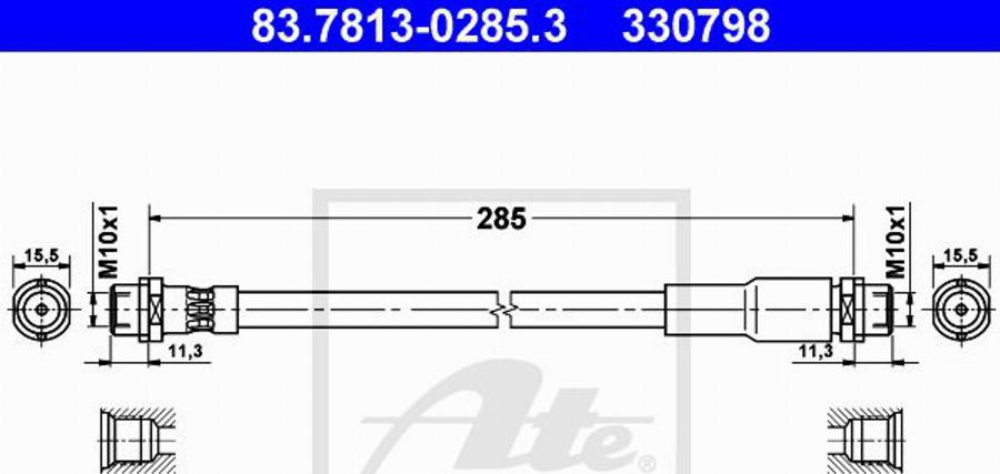 ATE 330798 - Jarruletku inparts.fi