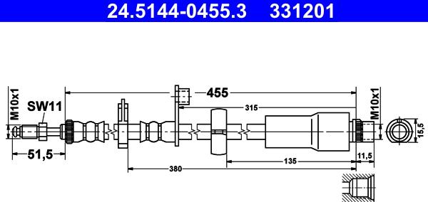 ATE 24.5144-0455.3 - Jarruletku inparts.fi