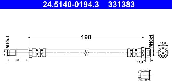 ATE 24.5140-0194.3 - Jarruletku inparts.fi