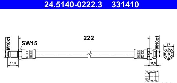 ATE 24.5140-0222.3 - Jarruletku inparts.fi